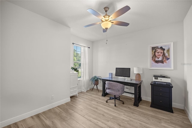 3993 SE 10th Ave, Ocala, FL 34480 - home office with light wood-style floors and a ceiling fan