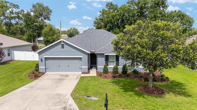 7054 SW 64th Ter, Ocala, FL 34476 - view of front of house featuring an attached garage, driveway, a shingled roof, and stucco siding