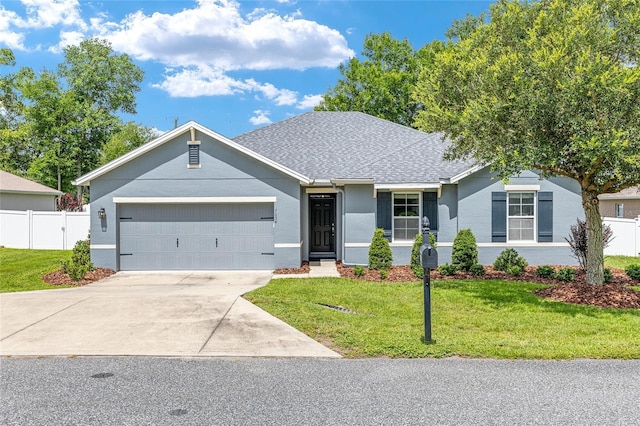 7054 SW 64th Ter, Ocala, FL 34476 - ranch-style home with an attached garage, driveway, roof with shingles, and stucco siding