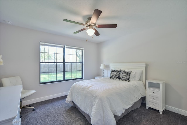 2855 SE 38th St, Ocala, FL 34480 - bedroom featuring dark colored carpet and ceiling fan