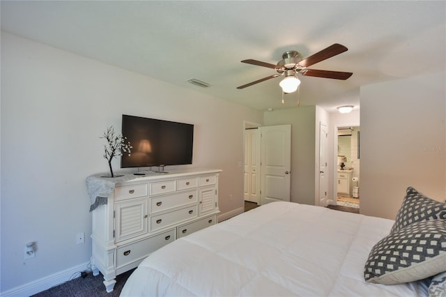 2855 SE 38th St, Ocala, FL 34480 - bedroom with connected bathroom and a ceiling fan