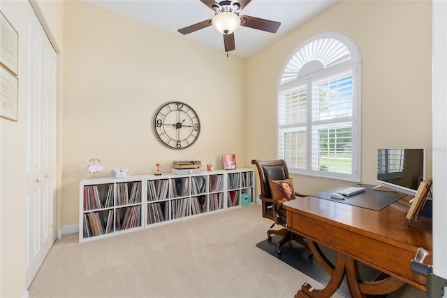 5024 SW 114th Street Rd, Ocala, FL 34476 - home office with carpet and ceiling fan
