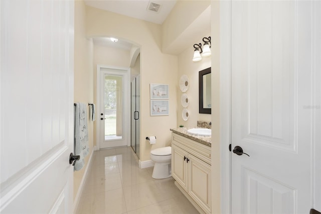 5024 SW 114th Street Rd, Ocala, FL 34476 - full bath featuring vanity, a stall shower, and tile patterned flooring