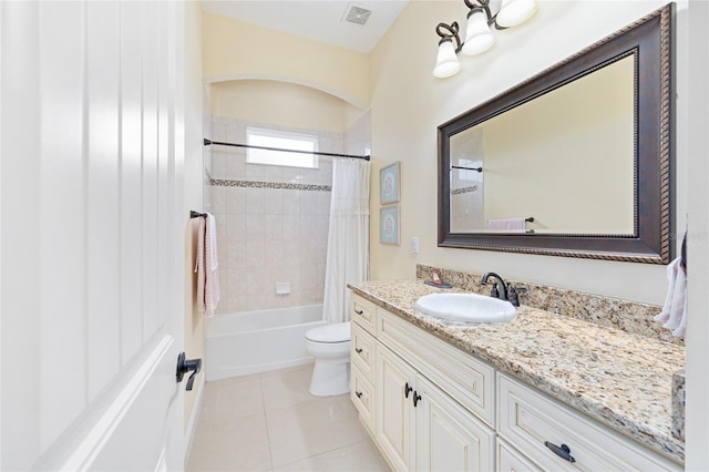 5024 SW 114th Street Rd, Ocala, FL 34476 - bathroom featuring vanity, shower / bath combo, and tile patterned flooring