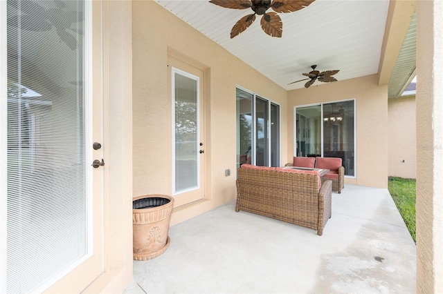 5024 SW 114th Street Rd, Ocala, FL 34476 - view of patio featuring ceiling fan and outdoor lounge area