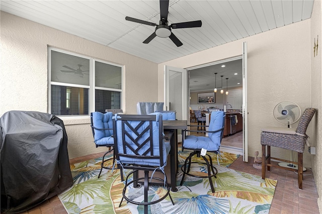 9925 SW 95th Loop, Ocala, FL 34481 - deck with a ceiling fan and area for grilling