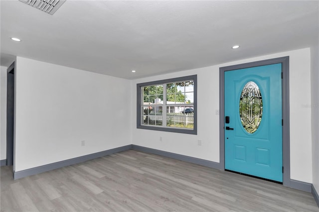 1636 SW 5th Pl, Ocala, FL 34471 - entryway with light wood-type flooring and recessed lighting