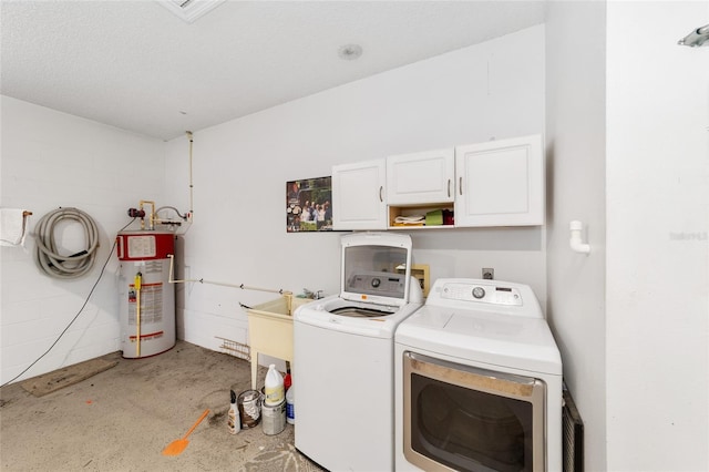 9085 SW 96th Ln Unit B, Ocala, FL 34481 - washroom with water heater, washer and clothes dryer, and cabinet space