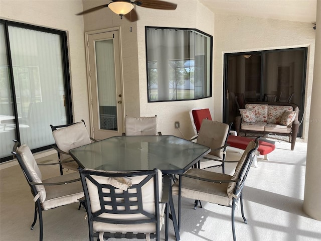 9923 SE 64th Ave, Belleview, FL 34420 - view of patio / terrace with ceiling fan and outdoor dining space