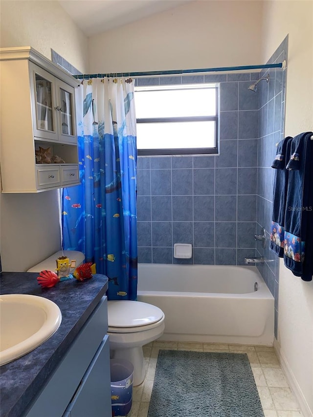 9923 SE 64th Ave, Belleview, FL 34420 - bathroom with shower / bath combo, vanity, and tile patterned floors