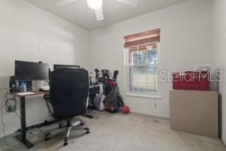 7808 E Savannah Dr, Floral City, FL 34436 - carpeted office space featuring a ceiling fan