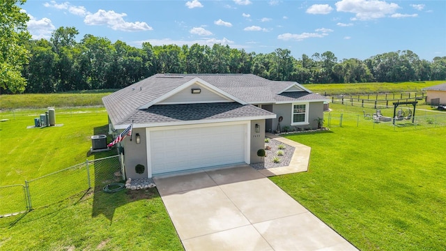 7435 N Nature Trl, Hernando, FL 34442 - ranch-style house featuring stucco siding, a shingled roof, an attached garage, and driveway