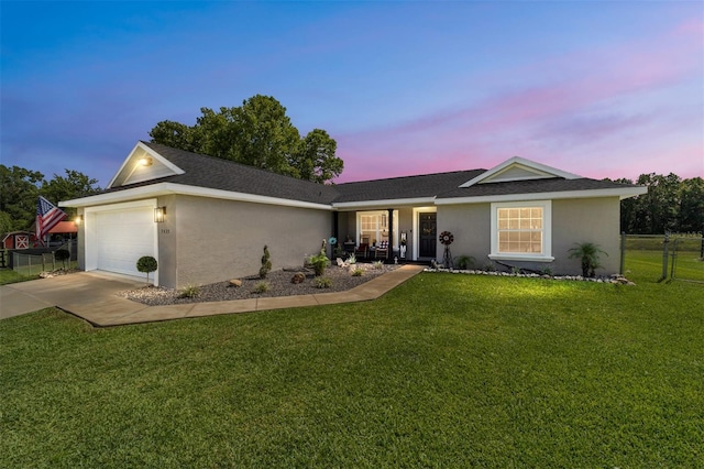 7435 N Nature Trl, Hernando, FL 34442 - ranch-style house with stucco siding, an attached garage, concrete driveway, and roof with shingles