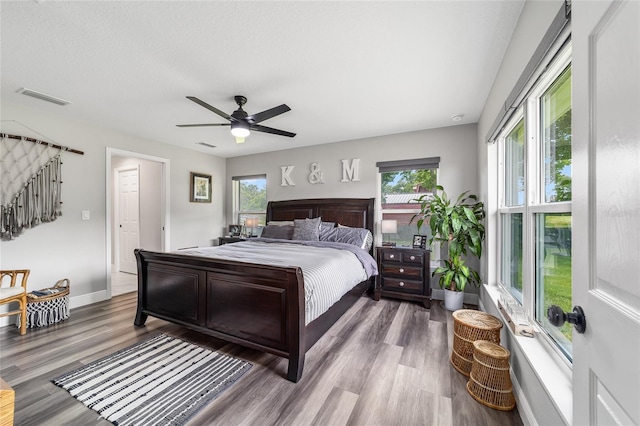 7435 N Nature Trl, Hernando, FL 34442 - bedroom featuring multiple windows, wood finished floors, and ceiling fan