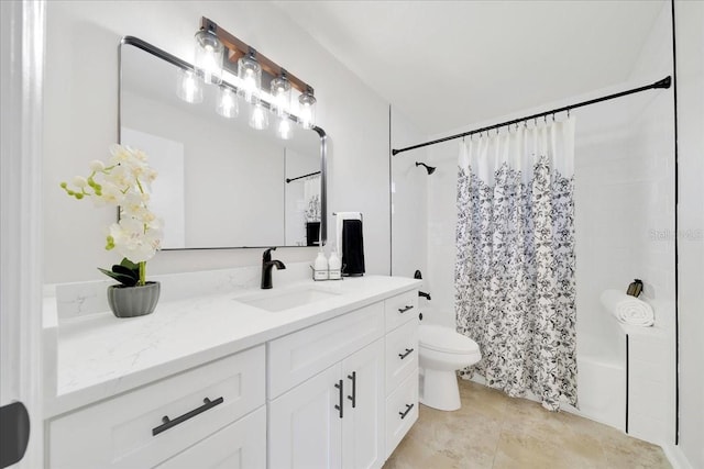 6142 SE 37th Ter, Ocala, FL 34480 - full bathroom with vanity, shower / bath combo with shower curtain, and tile patterned floors