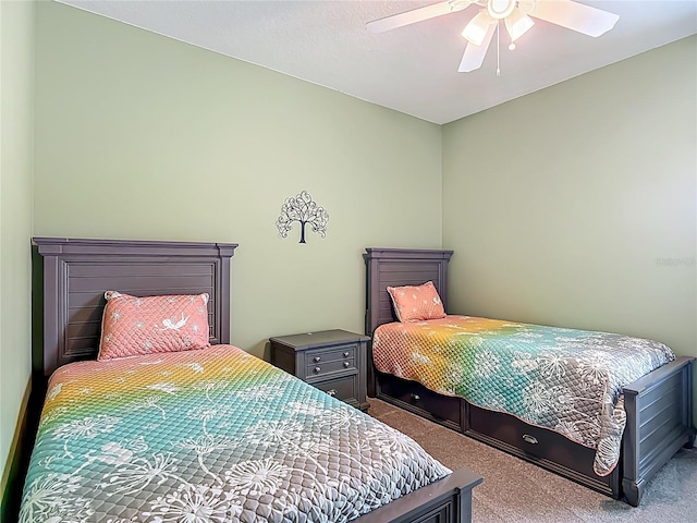 19424 SW 77th Loop, Dunnellon, FL 34432 - bedroom with carpet floors and ceiling fan