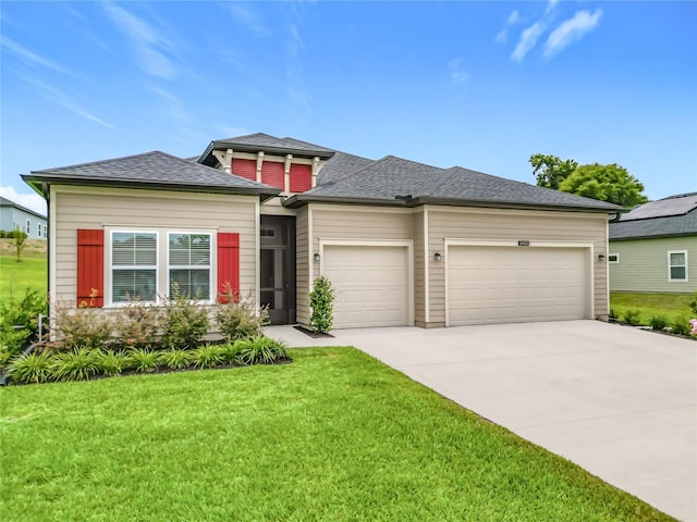 19424 SW 77th Loop, Dunnellon, FL 34432 - view of front of property featuring an attached garage, concrete driveway, a front yard, and roof with shingles