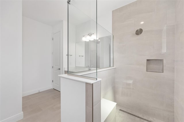 10561 SW 98th Pl, Ocala, FL 34481 - full bath with a walk in shower and wood finished floors