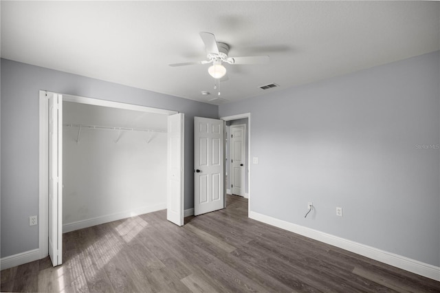 51 Pine Trace Loop, Ocala, FL 34472 - unfurnished bedroom featuring wood finished floors, a closet, and ceiling fan