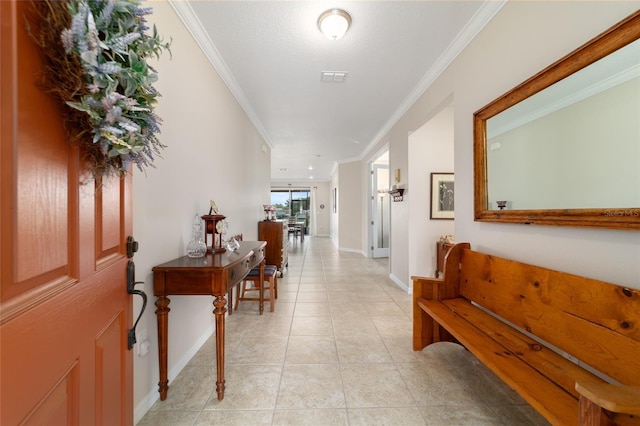 9236 SW 91st Court Rd, Ocala, FL 34481 - foyer entrance with ornamental molding and light tile patterned floors