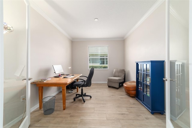 9236 SW 91st Court Rd, Ocala, FL 34481 - office space featuring crown molding and light wood-style flooring