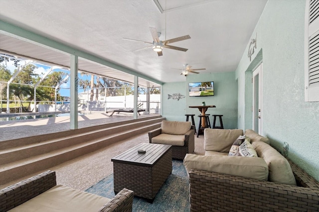 1860 NW 16th St, Crystal River, FL 34428 - sunroom featuring ceiling fan and an outdoor living space