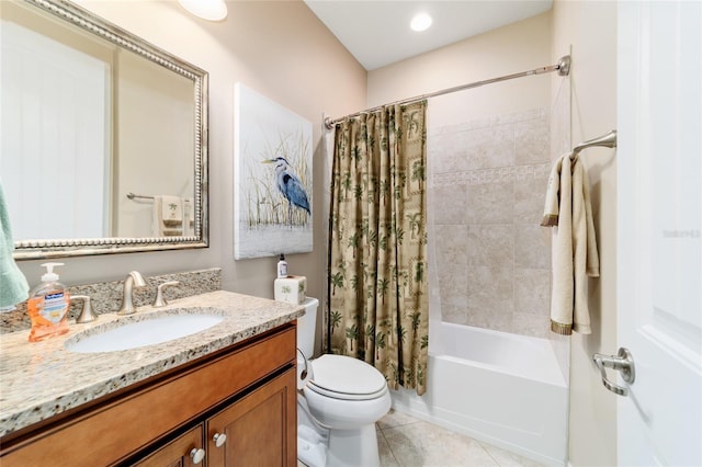 7814 SW 97th Cir, Ocala, FL 34481 - bathroom featuring vanity, shower / tub combo, and tile patterned floors