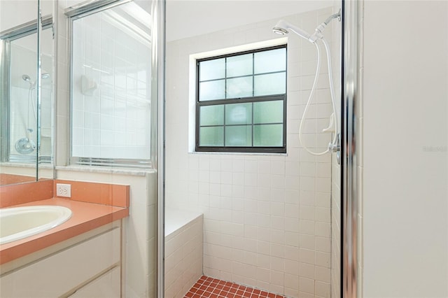 9180 SW 202nd Avenue Rd, Dunnellon, FL 34431 - bathroom featuring a stall shower and vanity