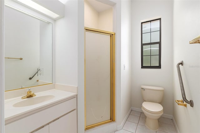 9180 SW 202nd Avenue Rd, Dunnellon, FL 34431 - bathroom featuring a shower stall, vanity, and tile patterned floors