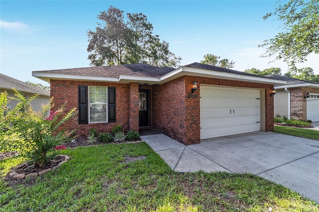 2127 NE 38th Ter, Ocala, FL 34470 - single story home featuring an attached garage, concrete driveway, brick siding, and a front yard