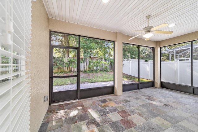 2127 NE 38th Ter, Ocala, FL 34470 - unfurnished sunroom with ceiling fan