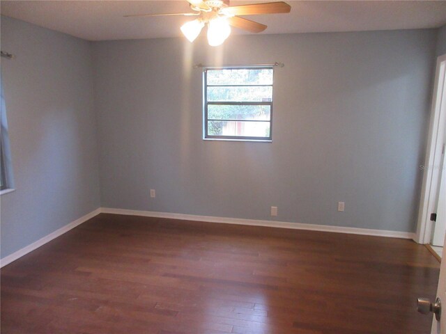 6141 NW 64th Ct, Ocala, FL 34482 - empty room featuring wood finished floors and a ceiling fan