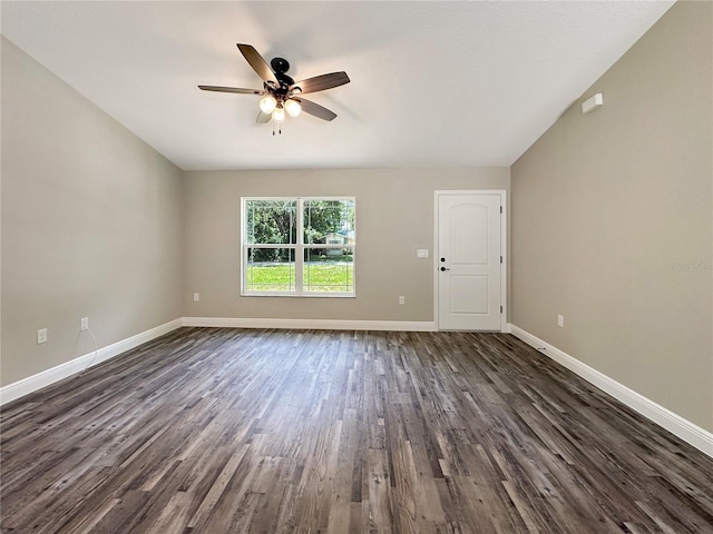 3679 E Bernice St, Inverness, FL 34453 - unfurnished room with dark wood finished floors and ceiling fan