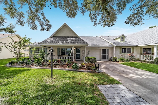 8841 SW 91st St Unit A, Ocala, FL 34481 - ranch-style home featuring concrete driveway, a front lawn, a garage, and a porch