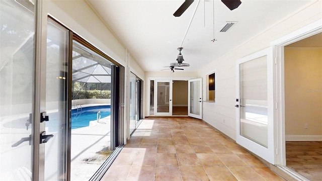 4121 SW 6th Ave, Ocala, FL 34471 - unfurnished sunroom featuring french doors