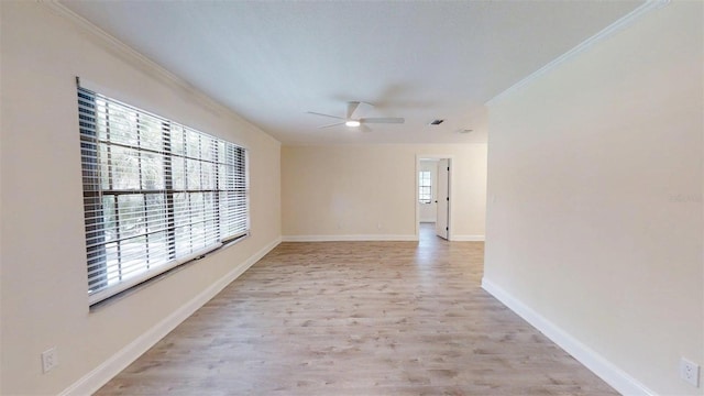 4121 SW 6th Ave, Ocala, FL 34471 - spare room featuring crown molding, ceiling fan, and light wood finished floors