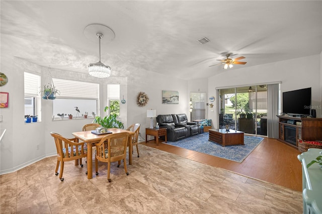 1824 W Zoe Ct, Lecanto, FL 34461 - dining space featuring ceiling fan and baseboards