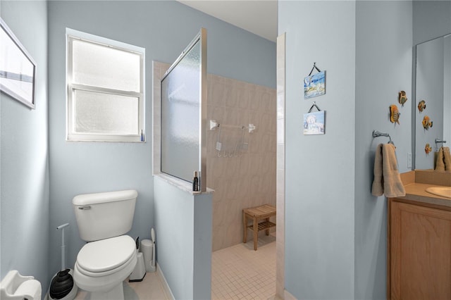 1824 W Zoe Ct, Lecanto, FL 34461 - full bathroom with vanity, a walk in shower, and tile patterned flooring