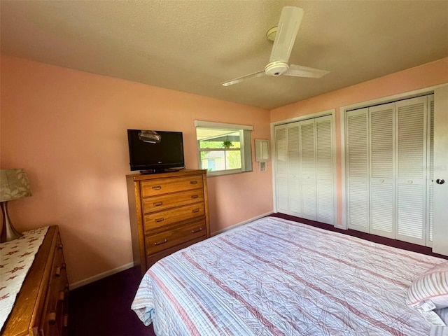916 Jones Ave, Inverness, FL 34453 - bedroom featuring multiple closets and ceiling fan
