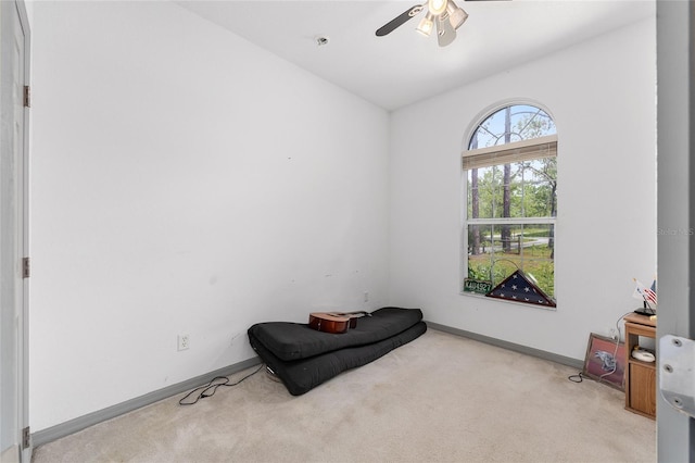 12320 SW 62nd Pl, Ocala, FL 34481 - unfurnished room with light colored carpet, ceiling fan, and vaulted ceiling