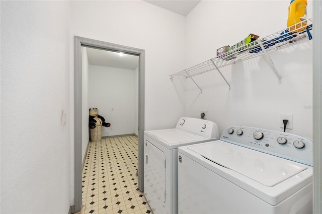 12320 SW 62nd Pl, Ocala, FL 34481 - laundry area with light flooring and independent washer and dryer