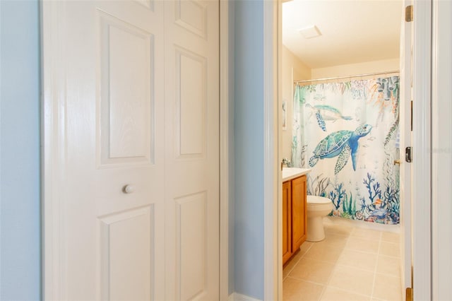 1768 SW 156th Ln, Ocala, FL 34473 - full bath with vanity, tile patterned flooring, and curtained shower
