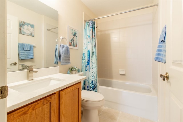1768 SW 156th Ln, Ocala, FL 34473 - full bathroom featuring tile patterned floors, vanity, and shower / tub combo with curtain