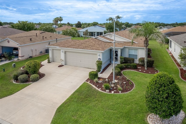 1768 SW 156th Ln, Ocala, FL 34473 - single story home featuring an attached garage, driveway, a front yard, stucco siding, and a residential view