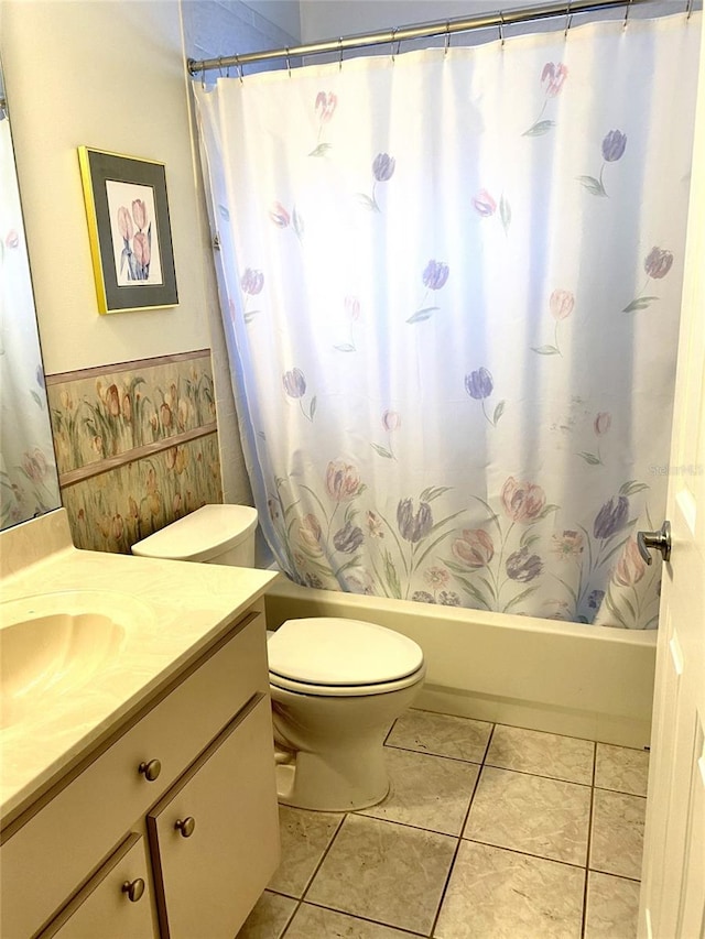 2305 NE 40th Ave, Ocala, FL 34470 - bathroom featuring vanity, shower / tub combo, and tile patterned flooring