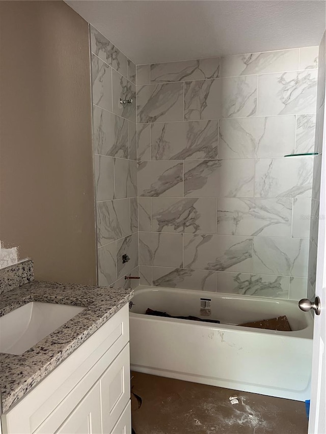 19622 SW Marine Blvd, Dunnellon, FL 34431 - bathroom with vanity, shower / tub combination, and concrete floors