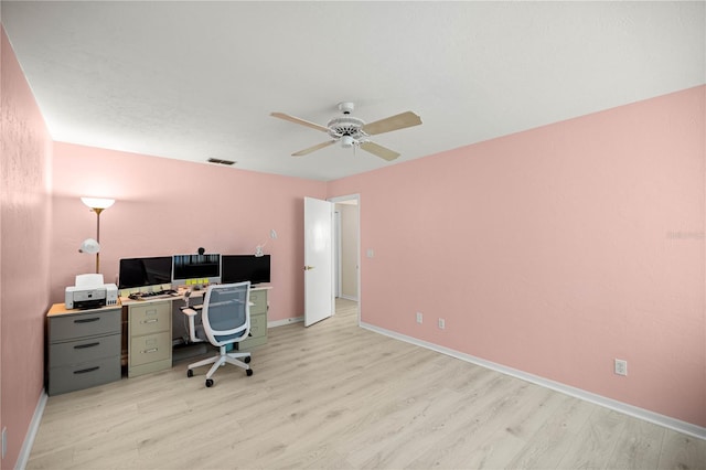 12131 NE 10th Ter, Ocala, FL 34479 - office featuring light wood finished floors and a ceiling fan