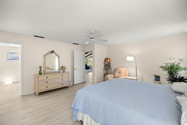12131 NE 10th Ter, Ocala, FL 34479 - bedroom featuring light wood-style flooring and ceiling fan