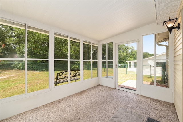 8247 SW 105th Pl, Ocala, FL 34481 - unfurnished sunroom featuring vaulted ceiling