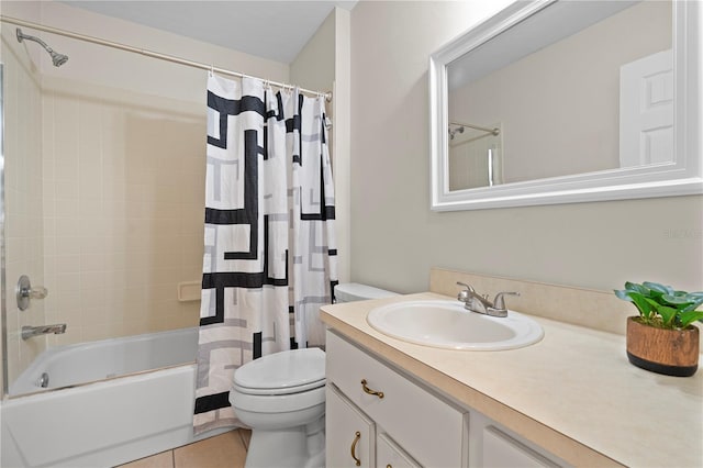 2864 SW 40th Ave, Gainesville, FL 32608 - full bath with vanity, shower / bath combo with shower curtain, and tile patterned flooring